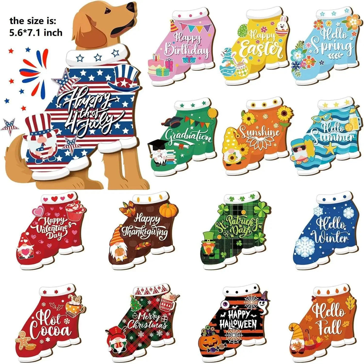 Pet-Friendly Unique Personalized Pet Lovers Interchangeable Seasonal