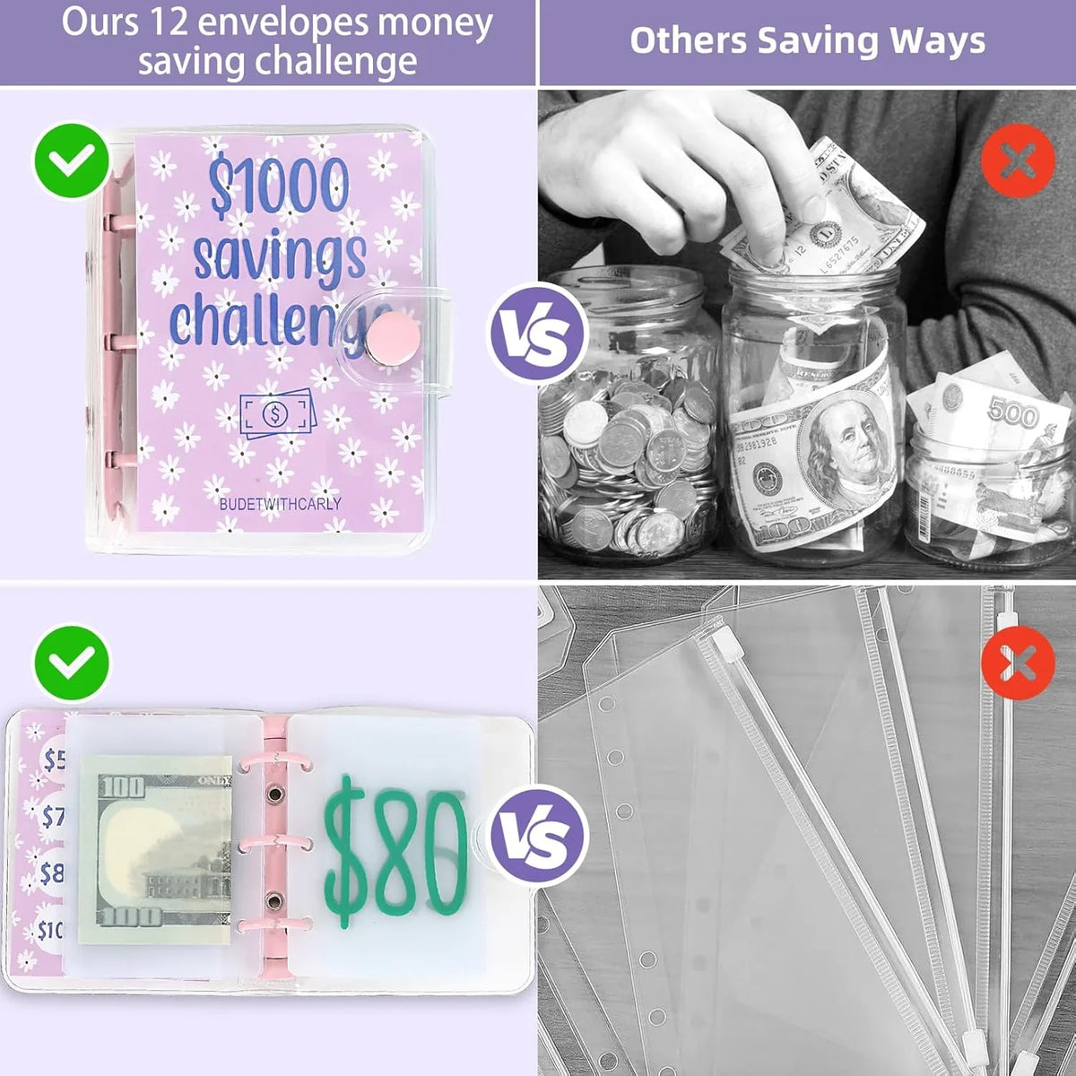 Purpose-Built Visual Savings Tracker – Achieve Your $1000 Saving Goal