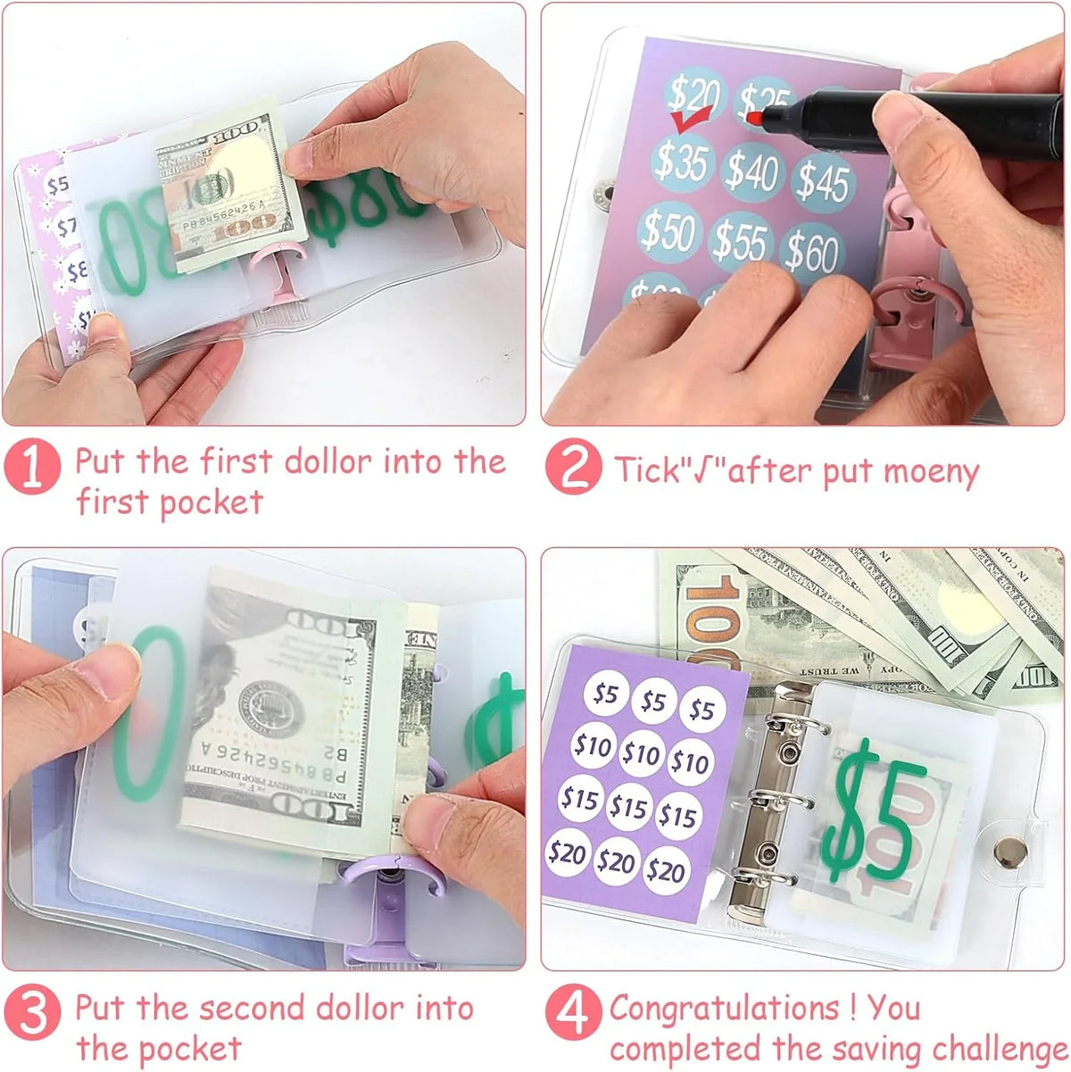 Purpose-Built Visual Savings Tracker – Achieve Your $1000 Saving Goal