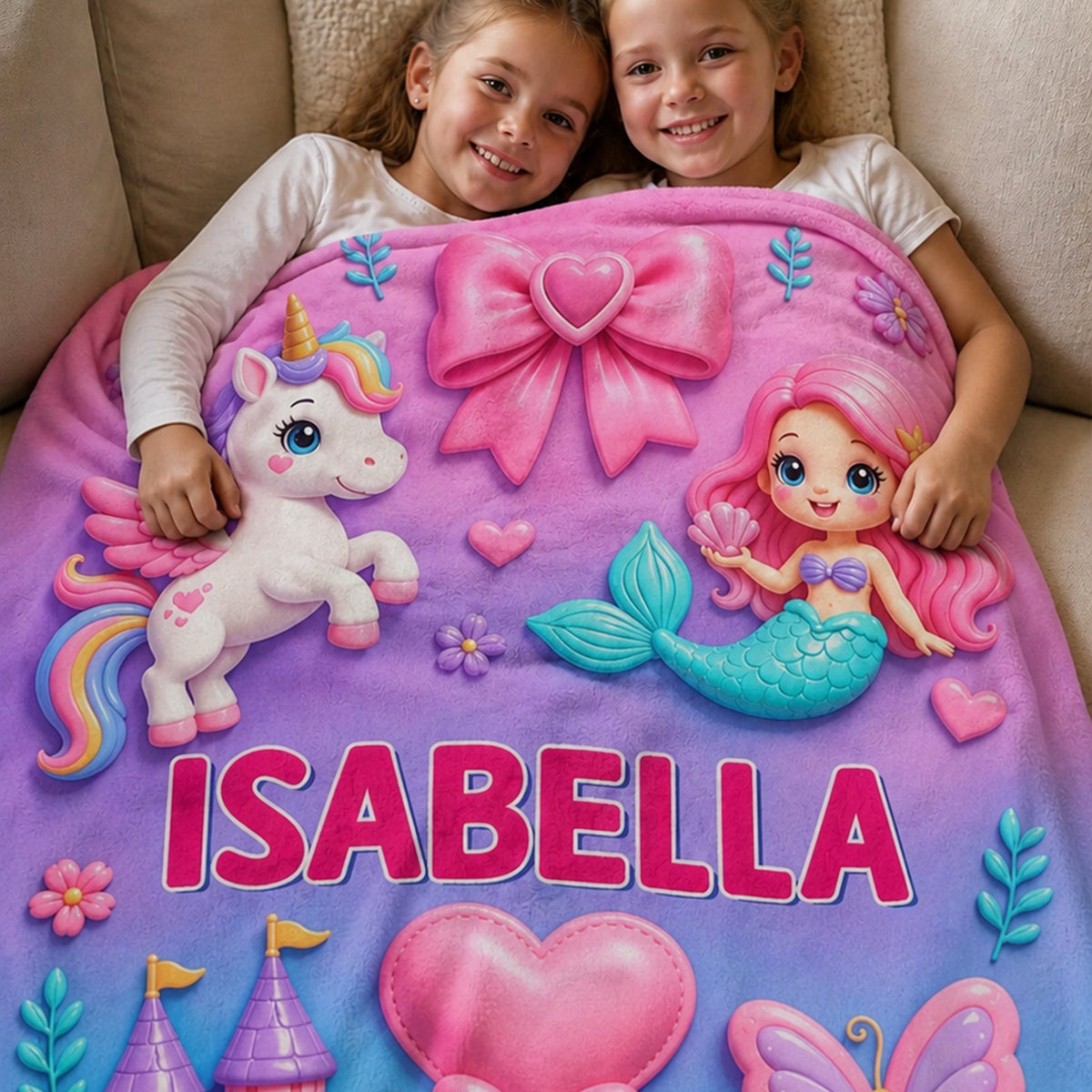 Personalized Cute Woodland Animal Truck Fantasy Cartoon Theme Design Soft Throw Blanket with Name Room Decor Daily Use Birthday Gift for Kids