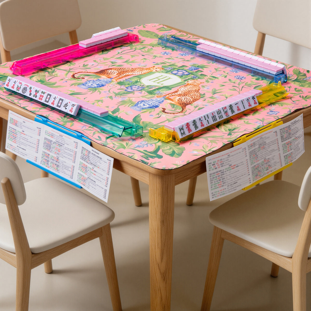 Personalized Chinese Dragon Space-Saving Foldable Mahjong Card Holder with Text Mahjong Table Accessory Family Gathering Gift for Mahjong Lovers