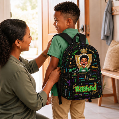 Personalized Starry Cartoon Photo Word Cloud Large Capacity Kids Backpack with Name Back to School Birthday Gift for Boys Girls